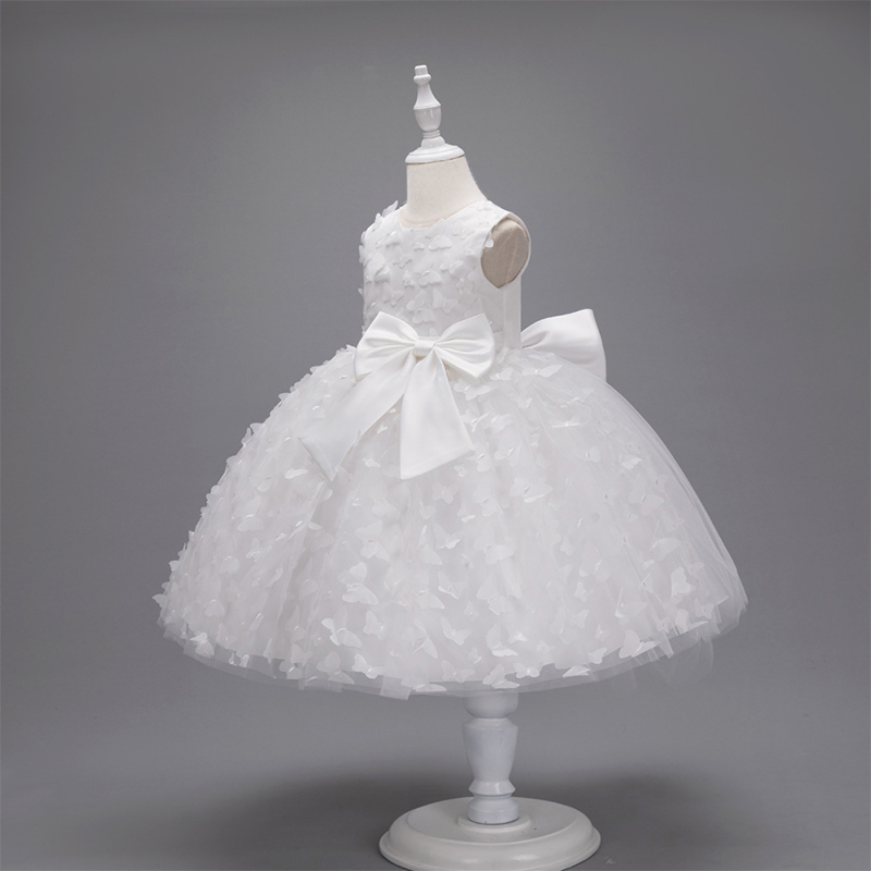 Mesh Bow Rosette Short Sleeve Mid-long Dresses - image 25