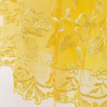 Chemical Fiber Blend Lace Binding Short Sleeve Maxi Dresses - image 8