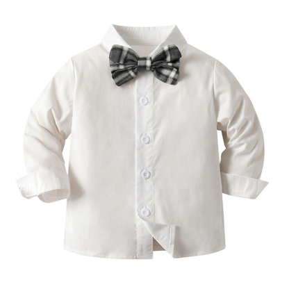 Cotton Bow Long Sleeve Regular 3-piece Formal Suit - image 12