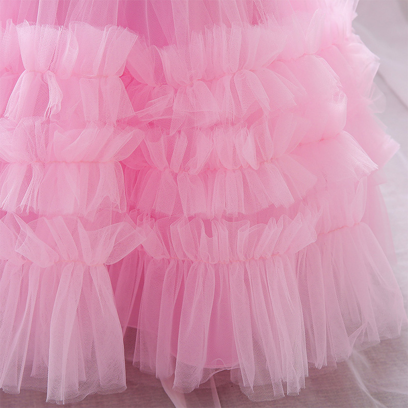 Mesh Bow Folds Sleeveless Mid-long Dresses - image 3