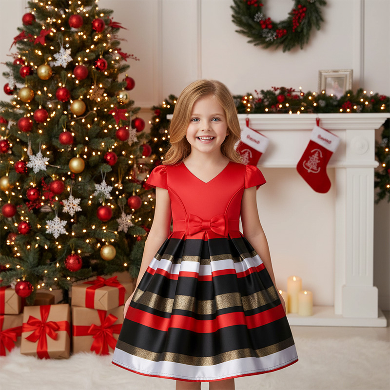 Satin Bow Cap Sleeve Regular Dresses - image 12