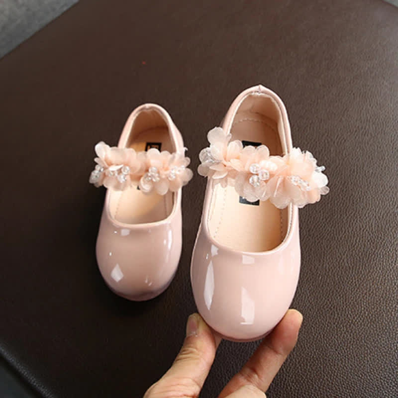 Solid Rosette Almond Toe Mary Janes - Pink - 30码 - image 3