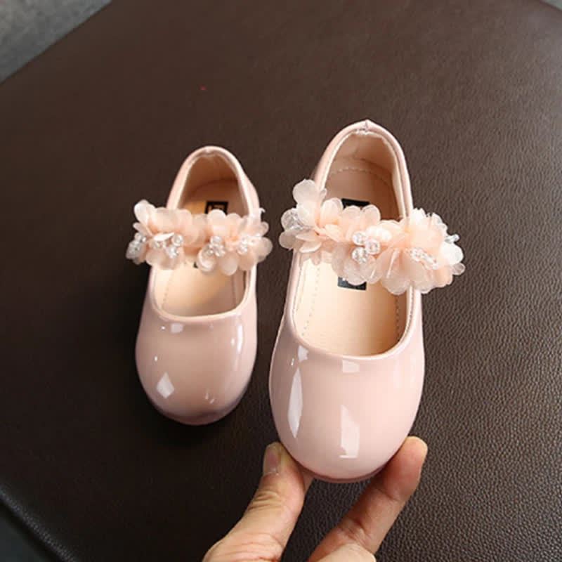 Solid Rosette Almond Toe Mary Janes - Pink - 30码 - image 3