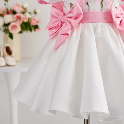 Satin Bow Cap Sleeve Midi Dresses - image 5