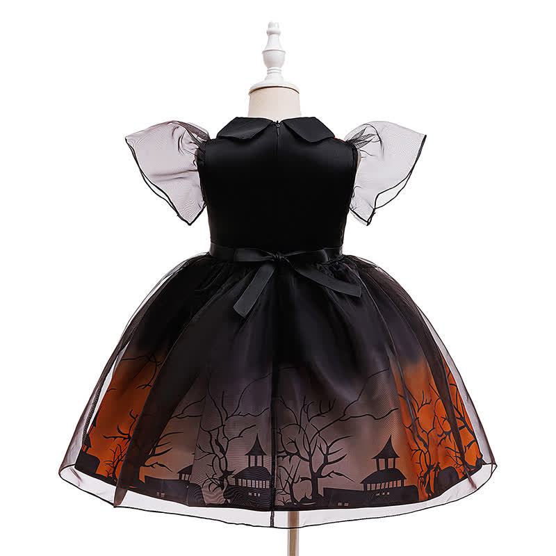 Chemical Fiber Blend Folds Bow Short Sleeve Mid-long Dresses - image 4