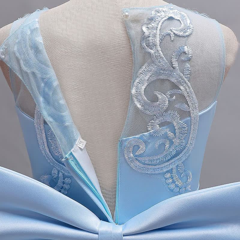 Mesh Lace Bow Sleeveless Maxi Dresses - image 16