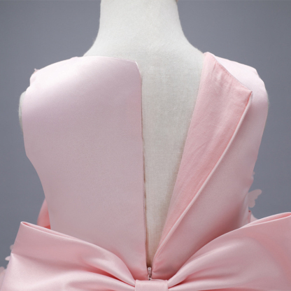 Mesh Bow Rosette Short Sleeve Mid-long Dresses - image 13