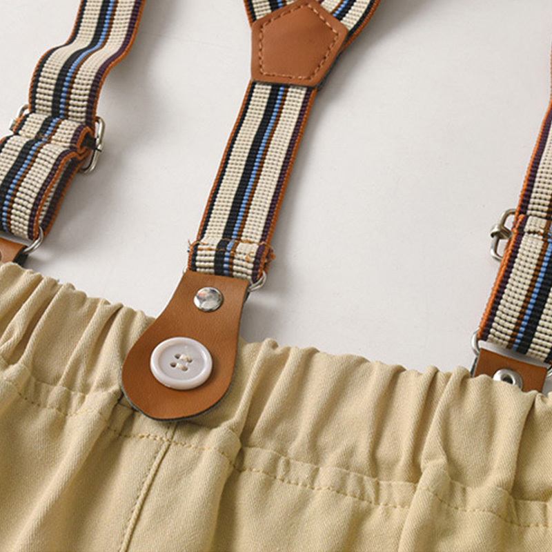 Cotton Bow Overalls Long Sleeve Regular 3-piece Formal Suit - image 32