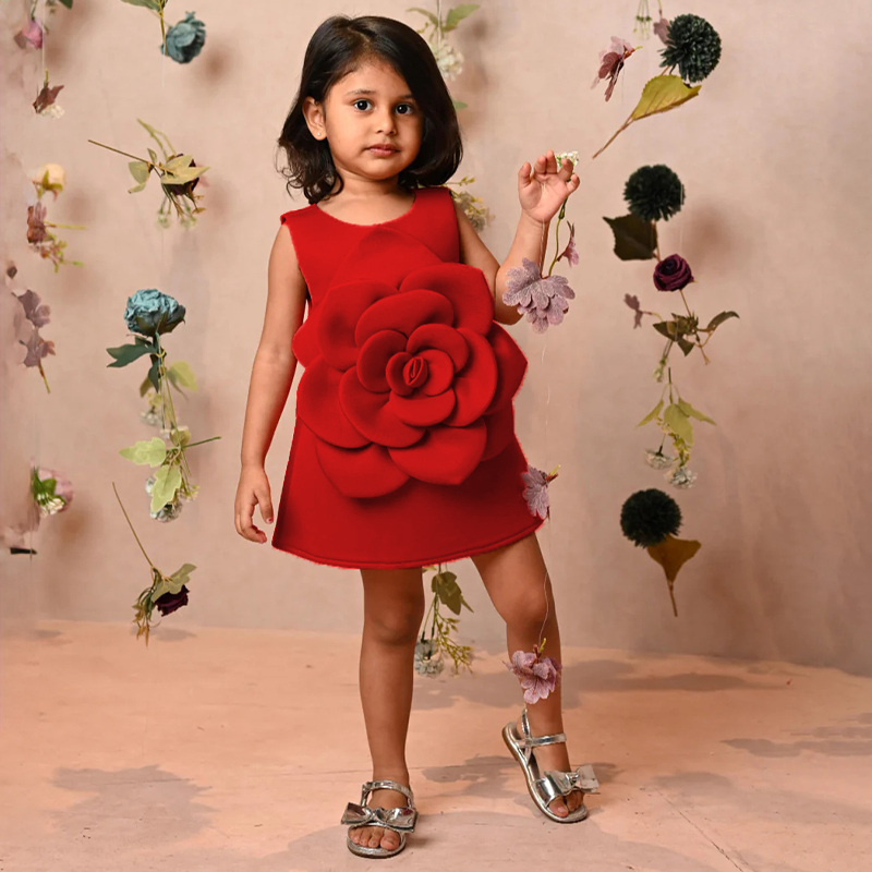 Scuba Knit Rosette Sleeveless Regular Dresses - image 18