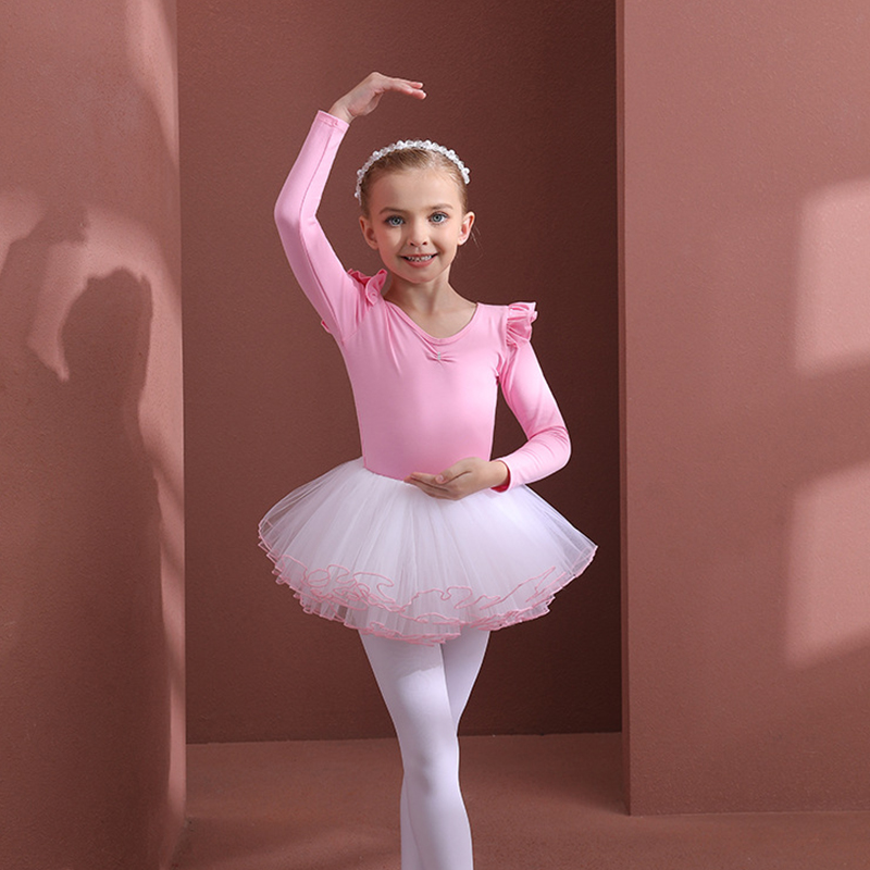 Mesh Folds Ballet Long Sleeve Regular Dresses - image 6