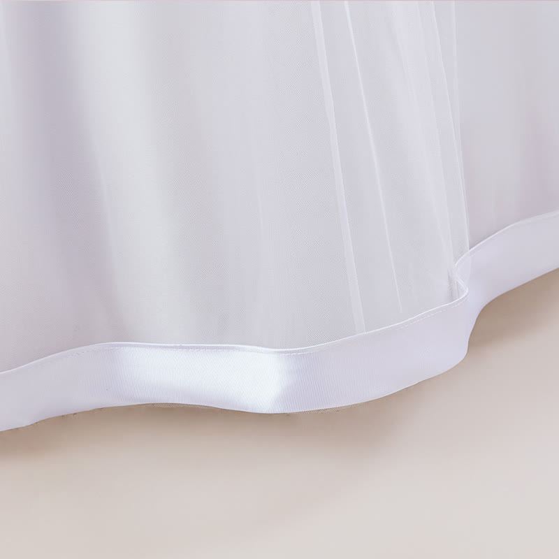 Satin & Mesh Bow Pearl Floral-embroidered Sleeveless Maxi Dresses - image 23