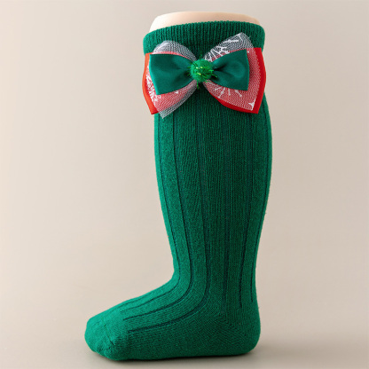 Solid With Bow Socks - image 3