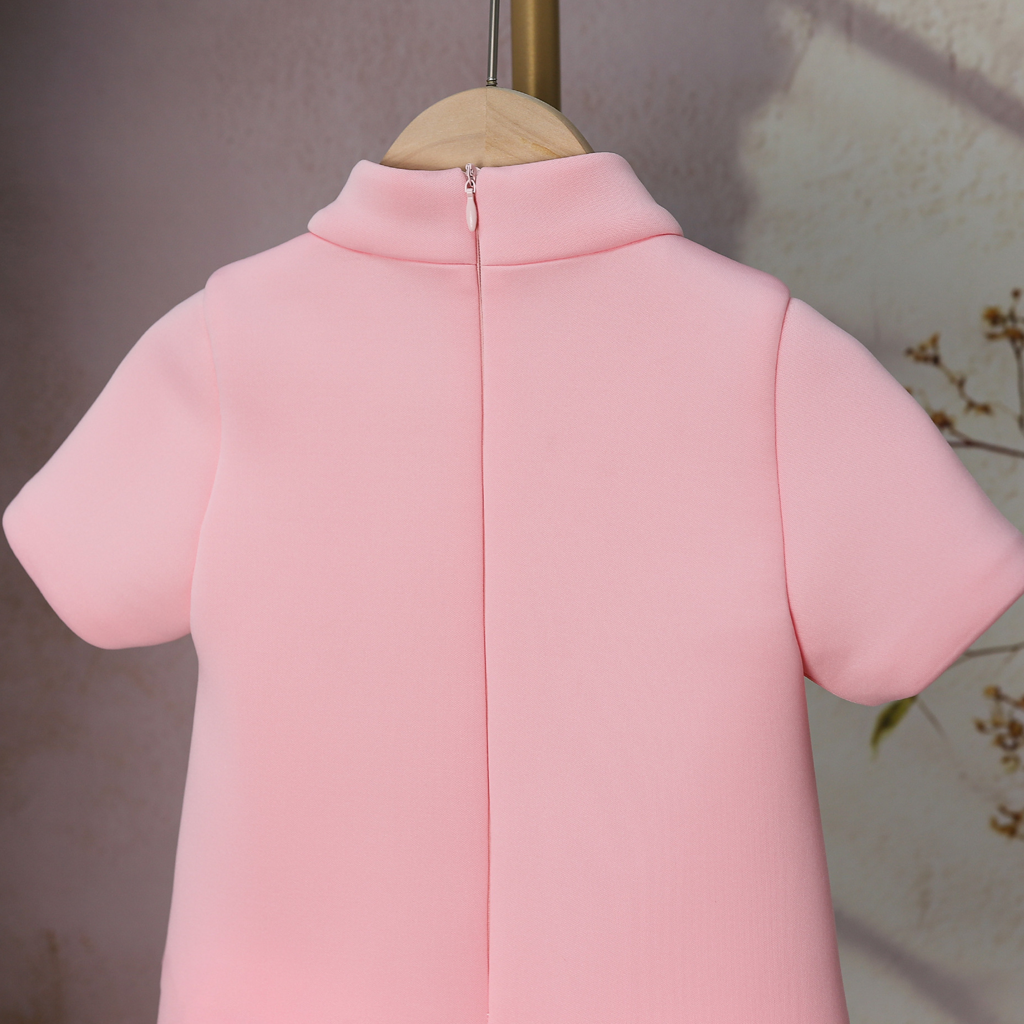 [Archive Sale] Scuba Knit Rosette Short Sleeve Midi Dresses - image 4