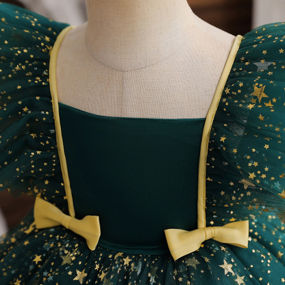 Mesh Bow Cap Sleeve Midi Dresses - image 6