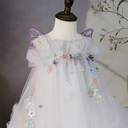 Mesh Rosette Sleeveless Mid-long Dresses - image 3