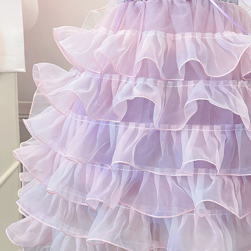 Glitter Folds Bow Sleeveless Regular Dresses - image 9