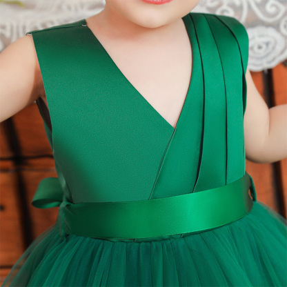 Mesh Bow Folds Sleeveless Mid-long Dresses - image 36