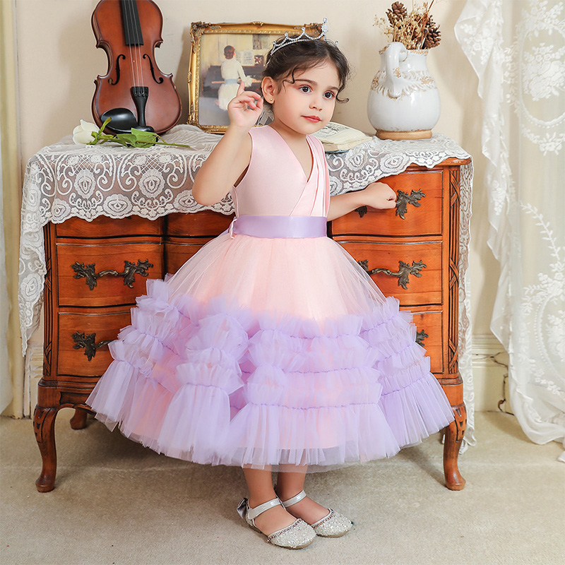 Mesh Bow Folds Sleeveless Mid-long Dresses - image 12