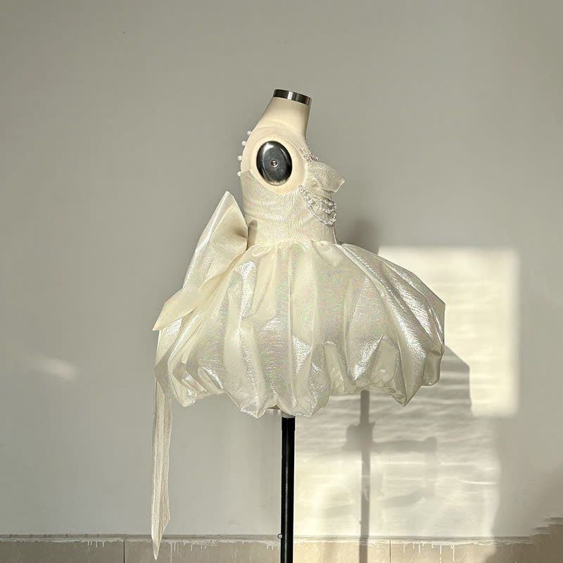 Chemical Fiber Blend Bow Sleeveless Midi Dresses - image 3