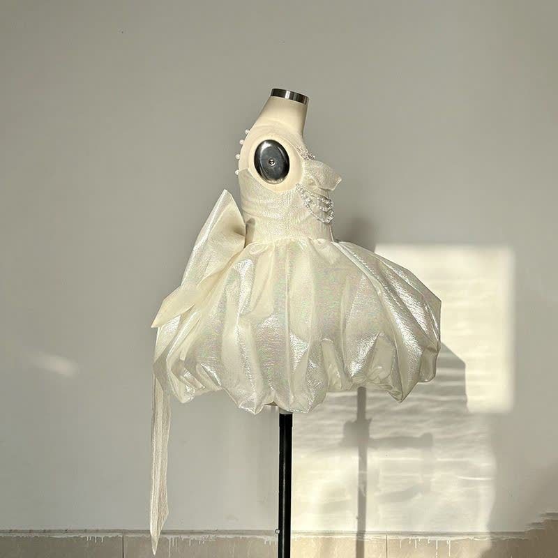 Chemical Fiber Blend Bow Sleeveless Midi Dresses - image 3
