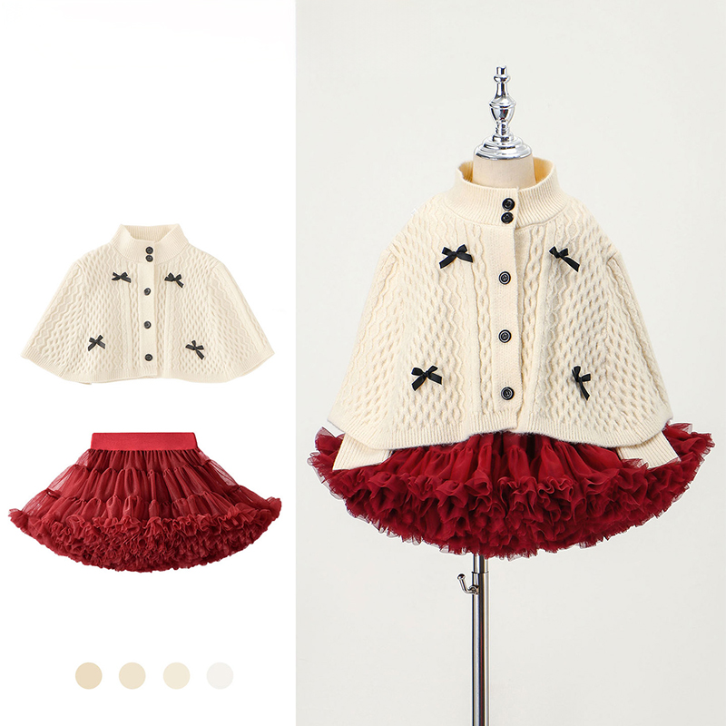 Knitting Bow Long Sleeve Regular Two-piece Set - image 3