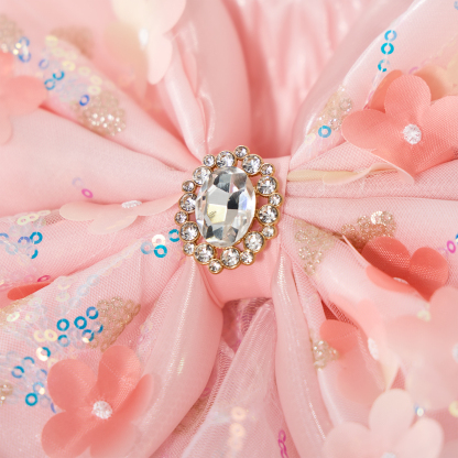 Mesh Applique Sleeveless Short Dresses With Bow Train - image 19