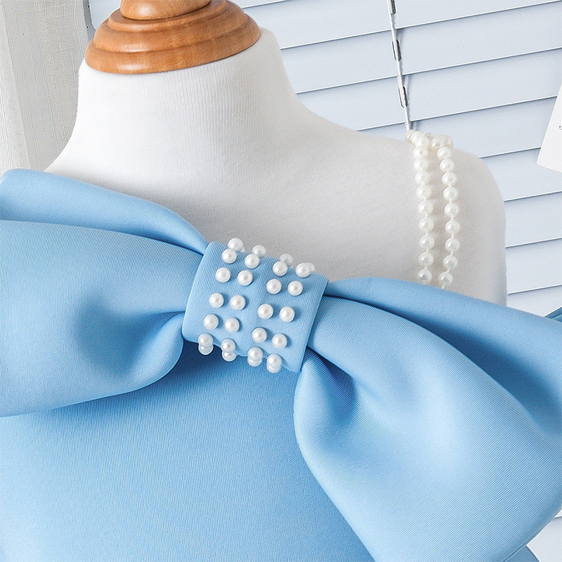 Scuba Knit Bow Long Sleeve Regular Dresses - image 17