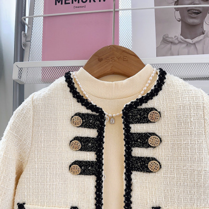 Tweed Panel Long Sleeve Crop Two-piece Set - image 14