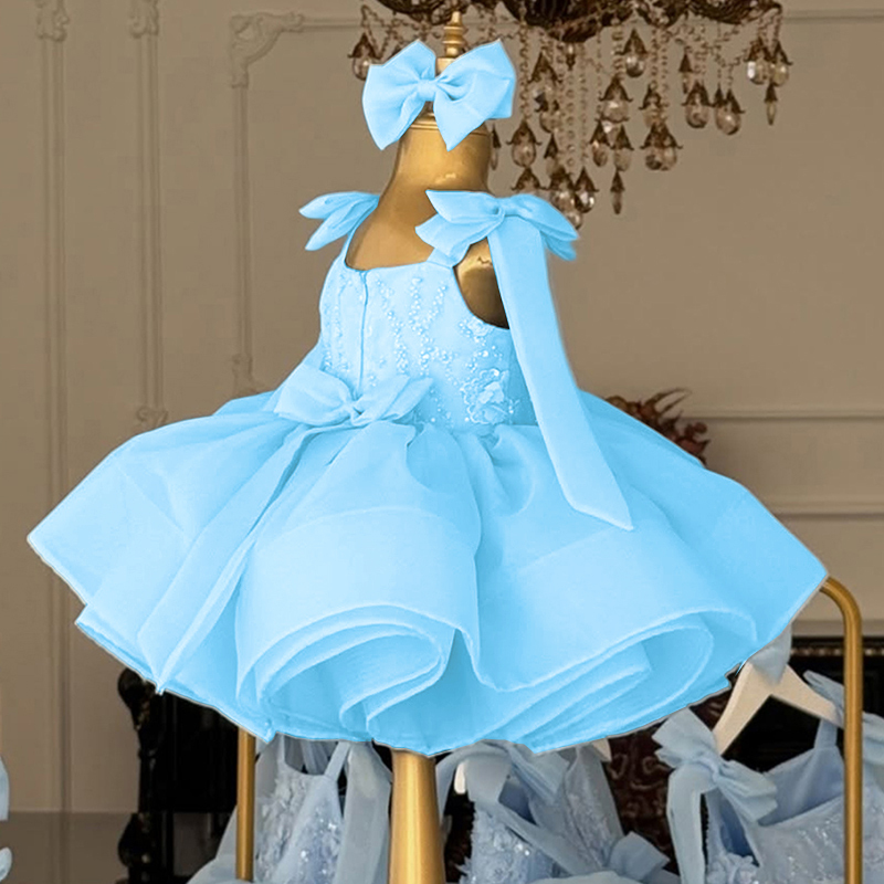 Organza Rosette Bow Sleeveless Regular Dresses - image 8