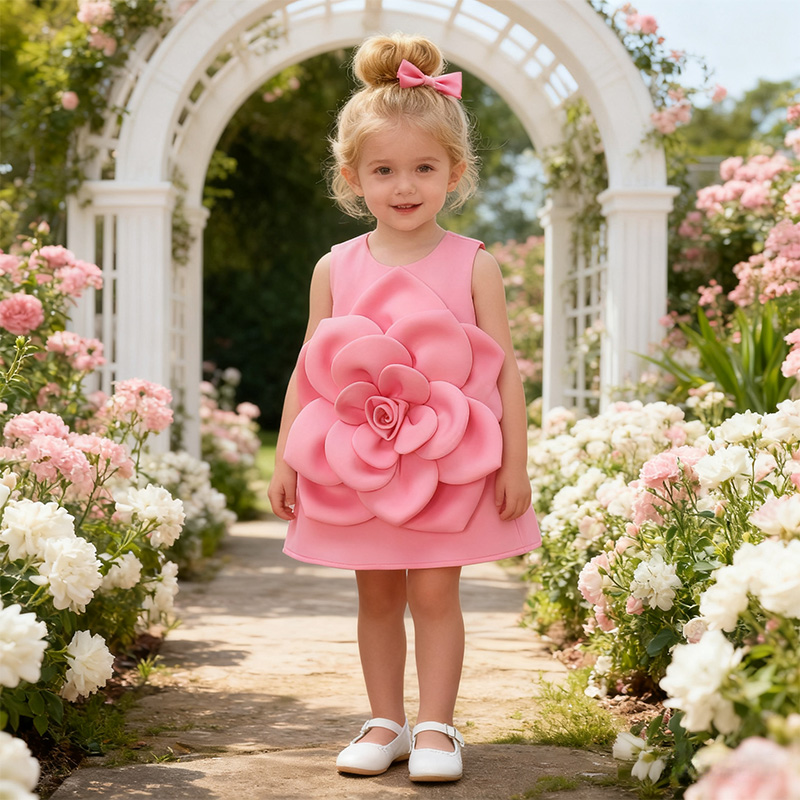 Scuba Knit Rosette Sleeveless Regular Dresses - image 9