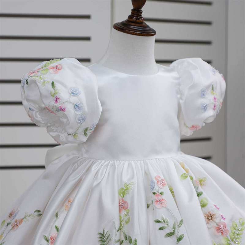 Satin Rosette Bow Short Sleeve Midi Dresses - image 3