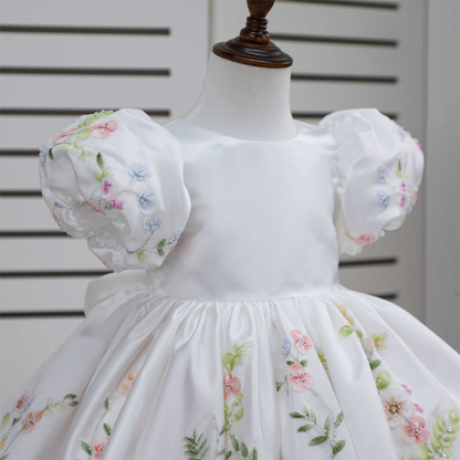 Satin Rosette Bow Short Sleeve Midi Dresses - image 3