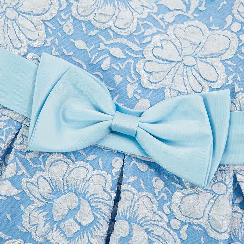 [Archive Sale] Jacquard Embossed Printing Irregular Craftsmanship Jacquard Short Sleeve Mid-long Dresses - image 3