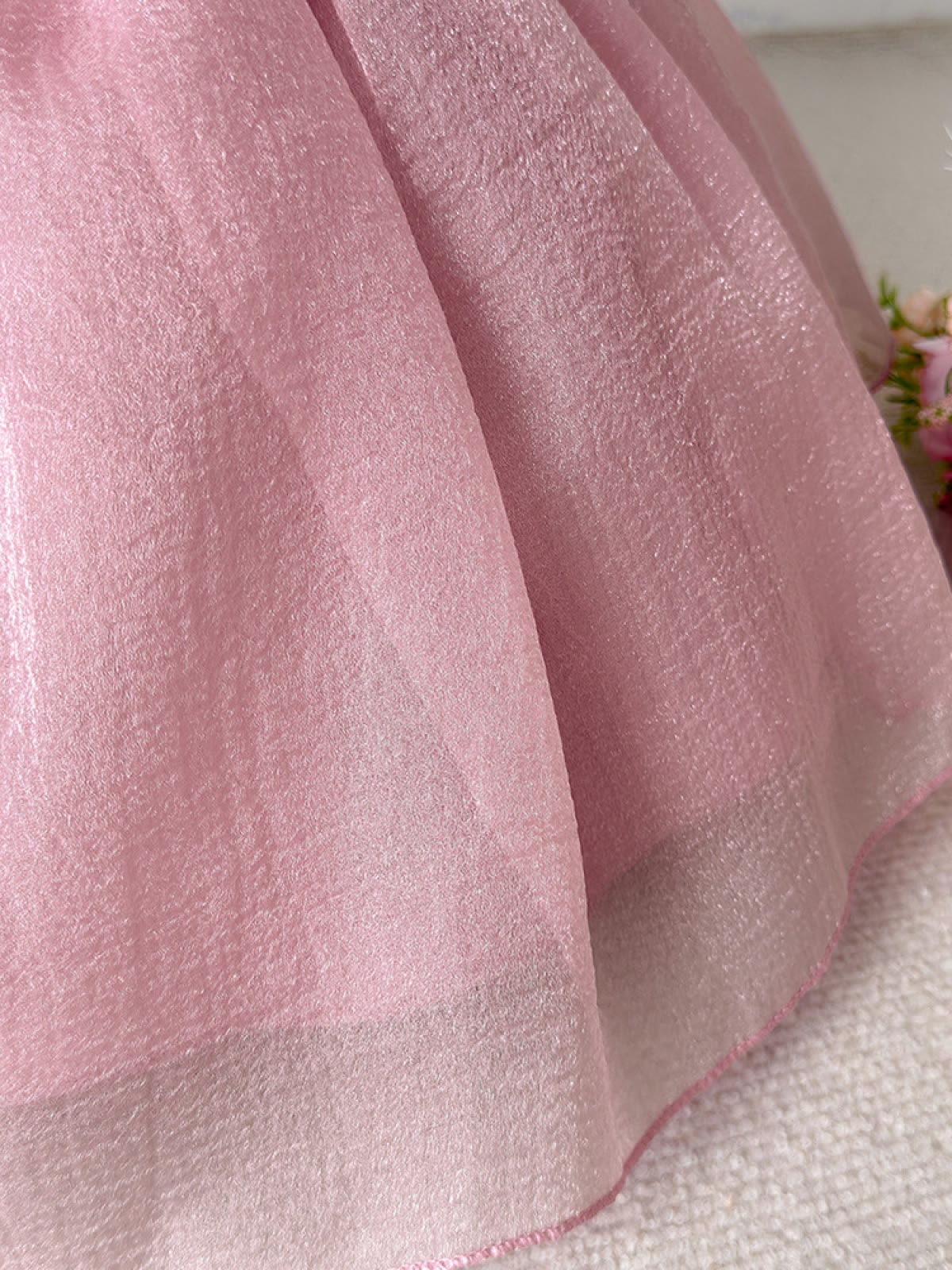 Satin Rosette Sleeveless Short Dresses - image 11