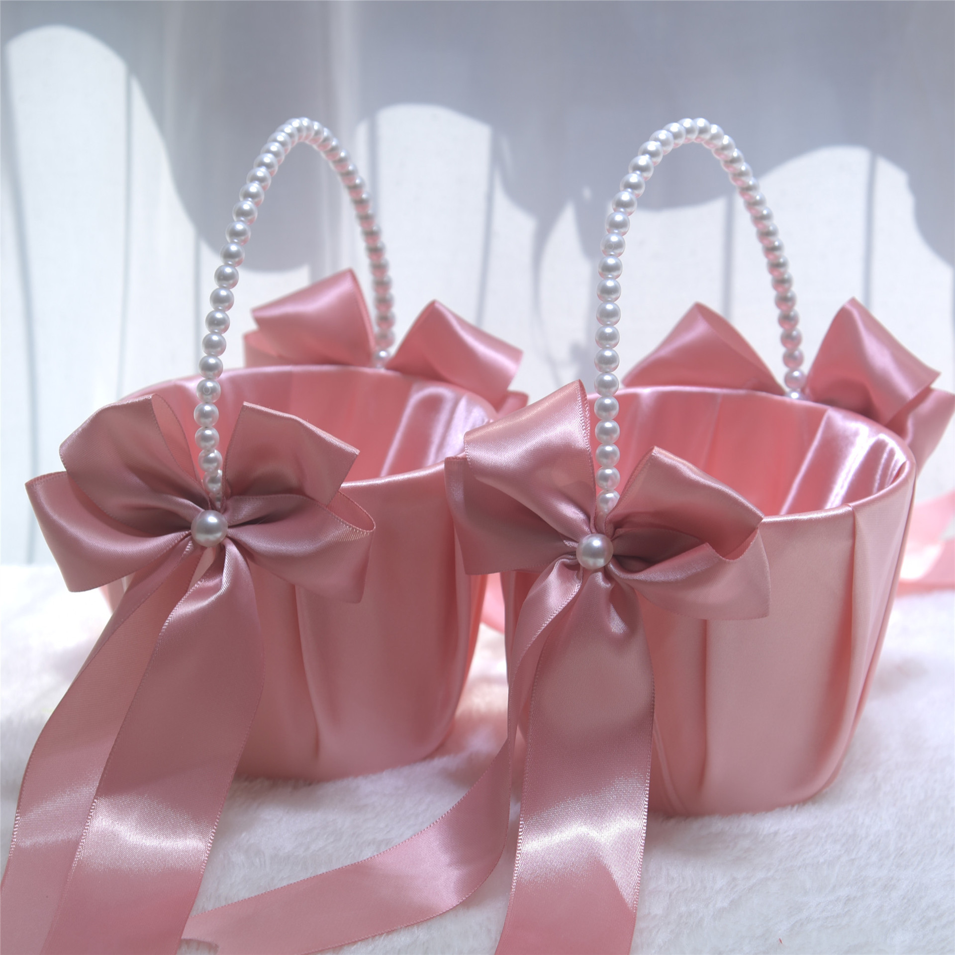 Solid With Bow Flower Basket - image 4