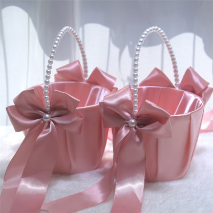 Solid With Bow Flower Basket - image 4