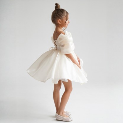 Organza Gathered Sleeveless Short Dresses - image 4