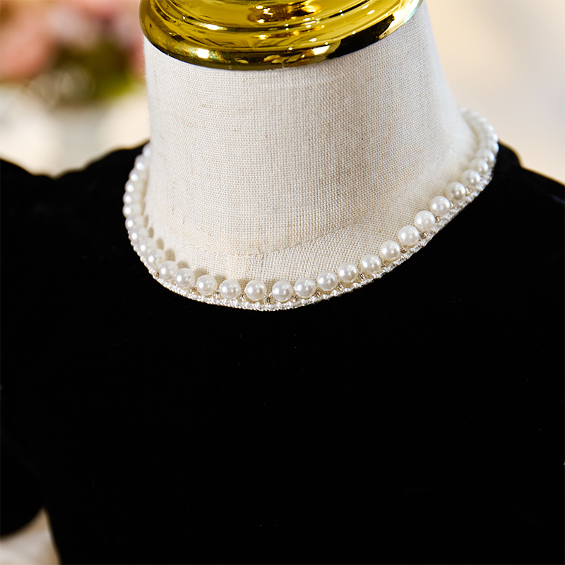 Velvet Folds Short Sleeve Mid-long Dresses - image 11