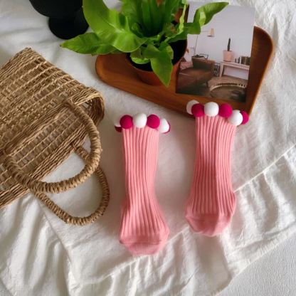 Polka Dots Fuzzy Ball Socks - image 7