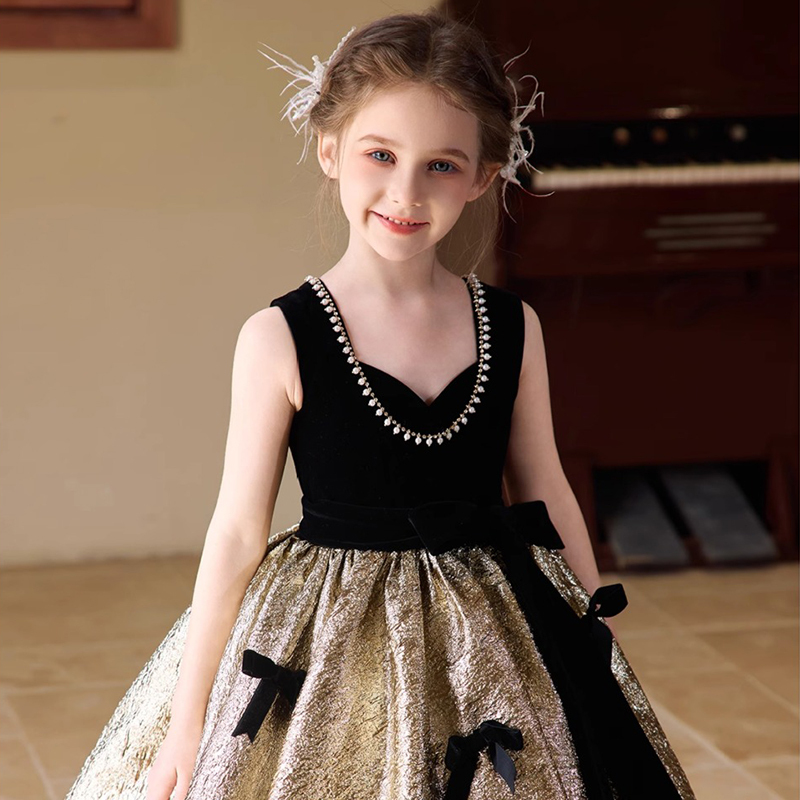 Velvet Bow Sleeveless Maxi Dresses - image 5