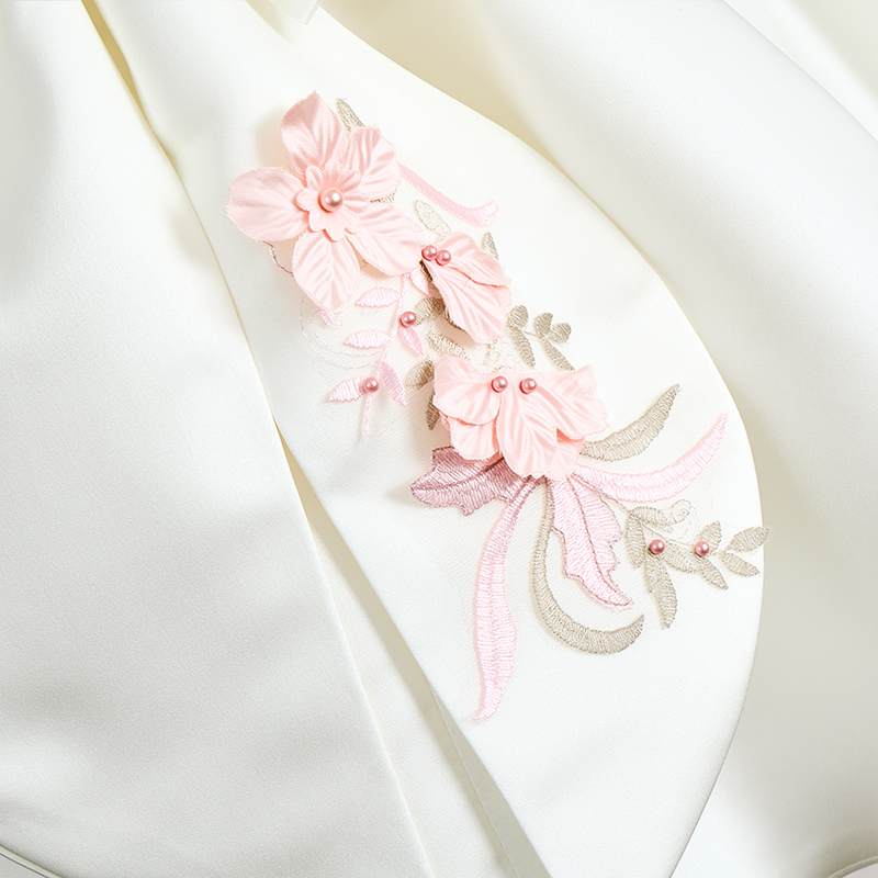 Satin Rosette Short Sleeve Regular Dresses - image 9