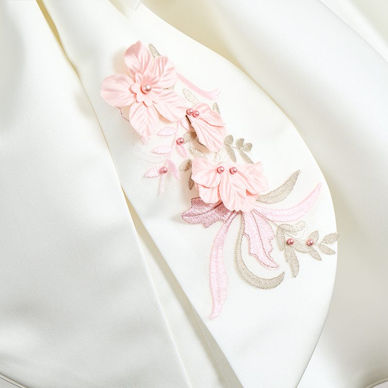 Satin Rosette Short Sleeve Regular Dresses - image 9