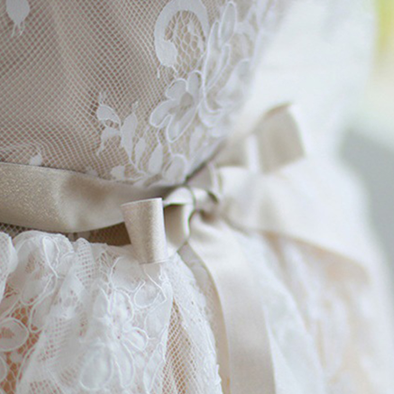 Lace Bow Long Sleeve Midi Dresses - image 9