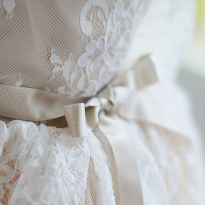 Lace Bow Long Sleeve Midi Dresses - image 9