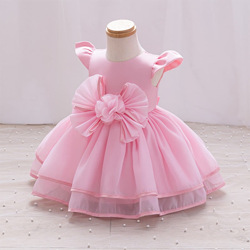 Organza Rosette Cap Sleeve Midi Dresses - image 10