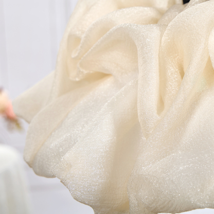 Organza Folds Short Sleeve Mid-long Dresses - image 12