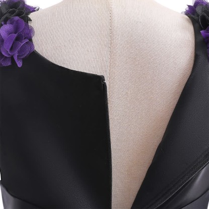 Satin & Mesh Rosette Sleeveless Mid-long Dresses - image 35