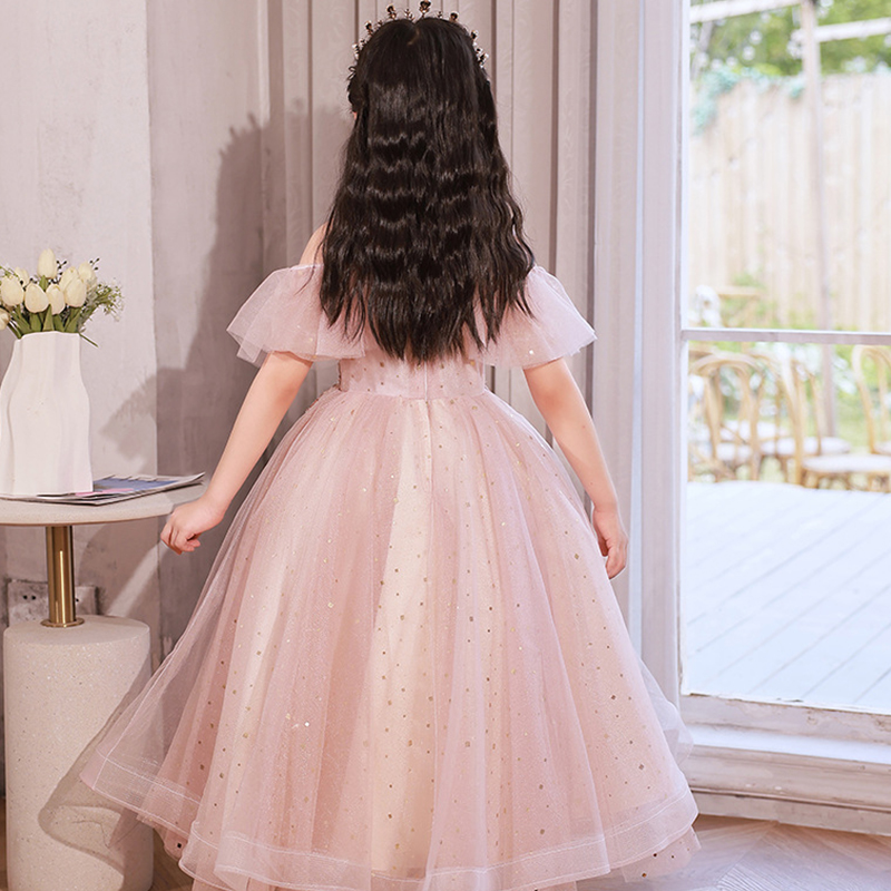 Mesh Sequins Lantern Sleeve Maxi Dresses - image 3