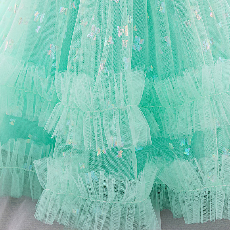 Mesh Bow Short Sleeve Midi Dresses - image 21