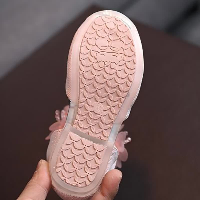 Solid Sequins Rosette Open Toe Mary Janes - image 5